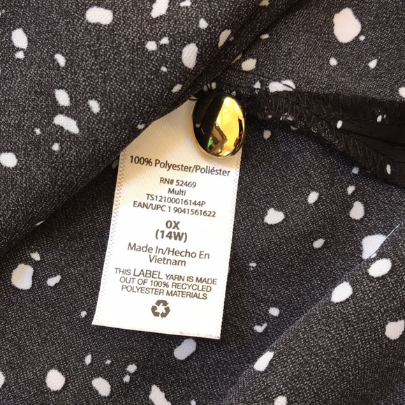 Terra &Sky SZ 0X/ 14W black multi long sleeve blouse. - Picture 9 of 9